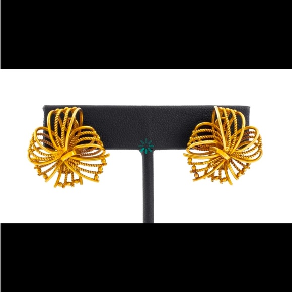 14k Solid Yellow Gold Clipped Earrings
